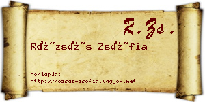 Rózsás Zsófia névjegykártya